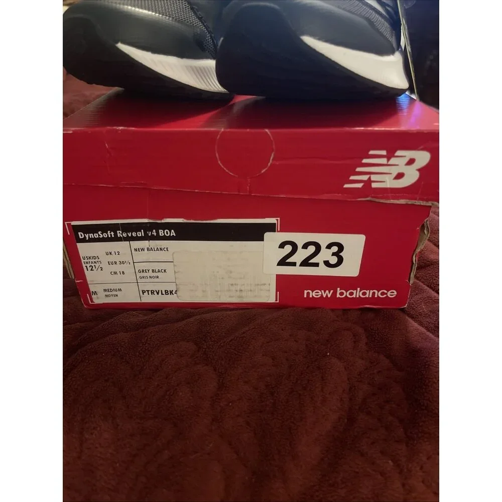 NWT Shoes New Balance Kids Dynasoft‎ Reveal v4 BOA® (Littles) Sz 12.5 M Black